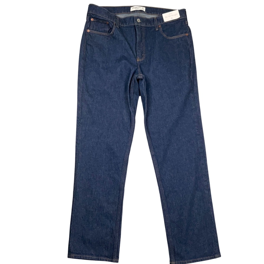 Abercrombie & Fitch The 90s Straight Jeans Women 31 Blue Mid Rise Everyday Denim